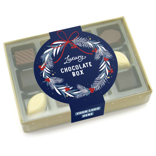 Logo Branded Luxury Chocolate Truffles With A Fully Printed Design all over From Total Merchandise