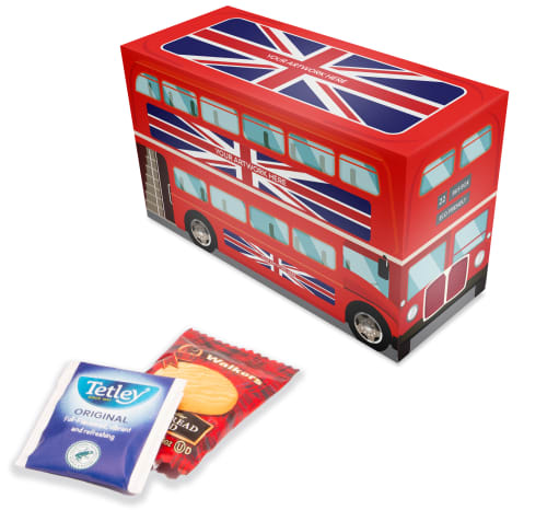 Logo Printed Tea & Biscuits Eco Bus Box With A Printed Logo From Total Merchandise