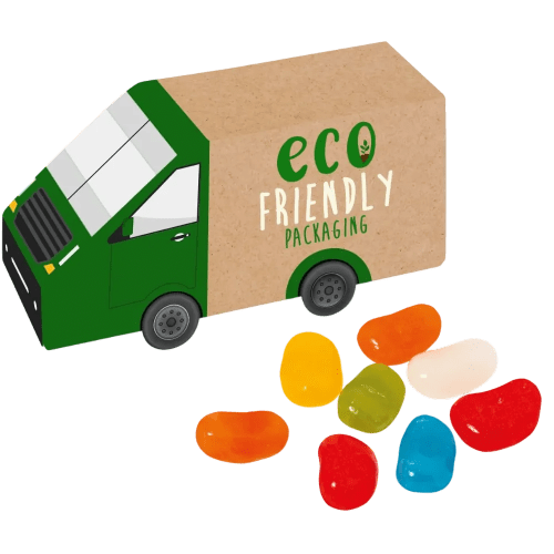 Logo Printed Jolly Jelly Bean Eco Van Box With A Fully Printed Design All Over