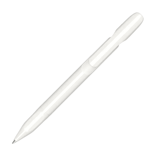 Printed Evoxx Recycled Pens in White with company logo by Total Merchandise