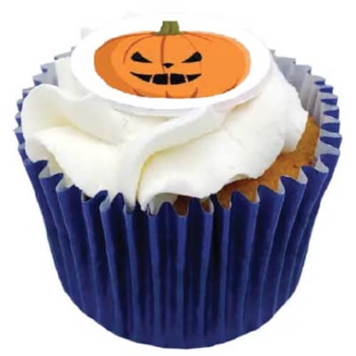 Personalisable Halloween Cupcake with a Navy cupcake case from Total Merchandise