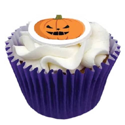 Custom Branded Halloween Cupcake with a Purple cupcake case from Total Merchandise