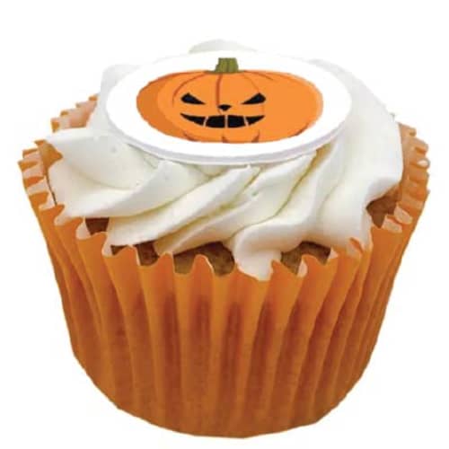 Custom printed Halloween Cupcake with an Orange cupcake case from Total Merchandise