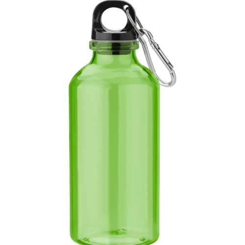 Eco rPET Carabiner Drink Bottles in Lime/Black