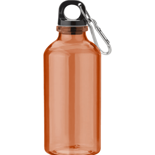 Eco rPET Carabiner Drink Bottles in Orange/Black