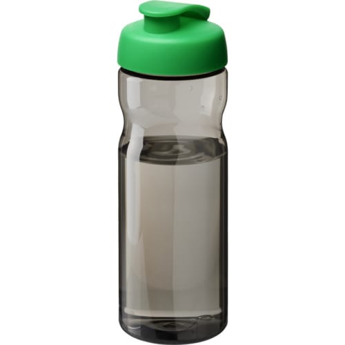 Branded H2O Flip Eco Drink Bottles in Charcoal/Bright Green Printed with a Logo by Total Merchandise