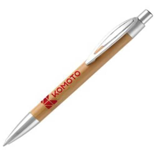 Promotional printed Sylvan Bamboo Ballpen with a design from Total Merchandise