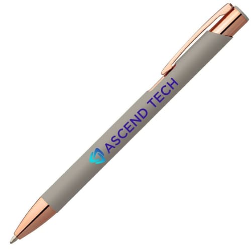 Logo Branded Crosby Softy Rose Gold Pen in Silver Cool Grey from Total Merchandise