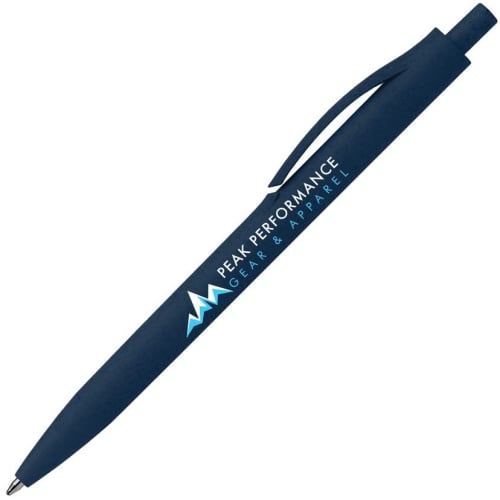 Branded Zen- Eco wheat Plastic Pen in Blue with a fully printed design from Total Merchandise-blue