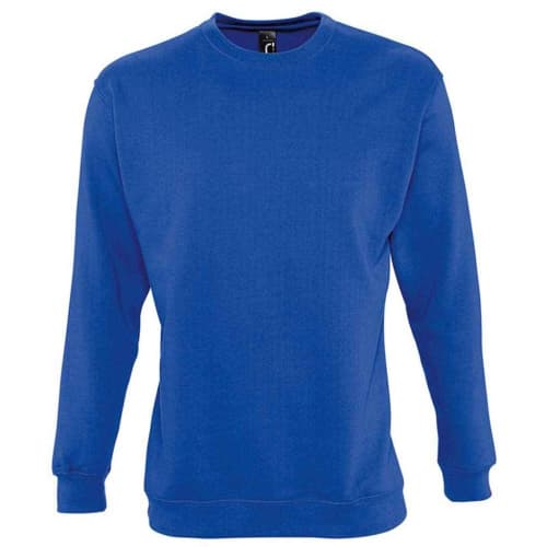Custom printed SOL'S Unisex Supreme Sweatshirt in Royal Blue from Total Merchandise