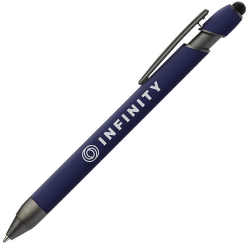 Logo Branded Prince Gunmetal Stylus in Navy Blue from Total Merchandise