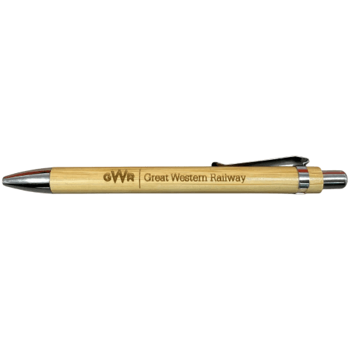 Custom Bamboo Ballpoint Pen With An Engraved Design From Total Merchandise