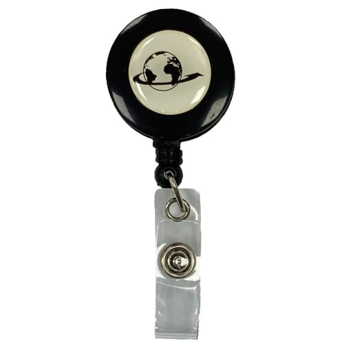 Logo-branded Plastic Pull Reel with a design from Total Merchandise - Black