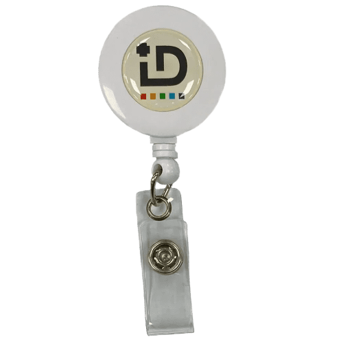 Promotional printed Plastic Pull Reel with a design from Total Merchandise - White