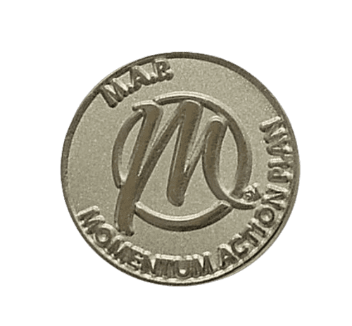 Personalisable Metal Relief Badges in Nickel branded with your logo from Total Merchandise