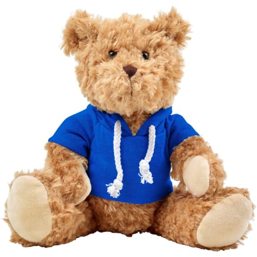 Promotional Plush Teddy Bear With Hoodie in Blue from Total Merchandise