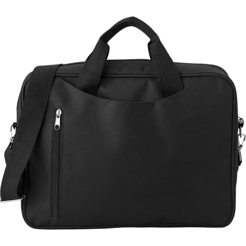 Promotional Printed 14 Inch Laptop Bag in Black with a printed design from Total Merchandise