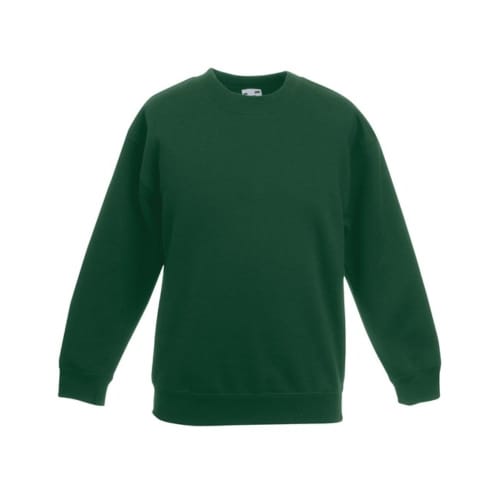 Logo branded Kids Fruit Of The Loom Sweatshirt in Bottle Green from Total Merchandise