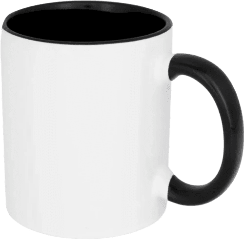 Promotional Pix Sublimation Colour Pop Mug in White/Black from Total Merchandise
