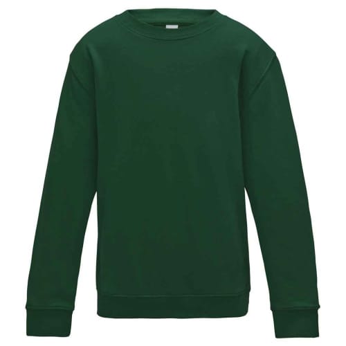 Logo branded AWDis Kids Sweatshirt in Bottle Green from Total Merchandise