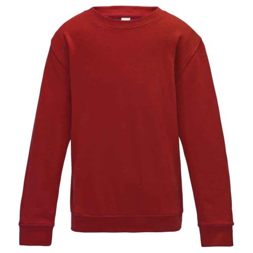 Logo branded AWDis Kids Sweatshirt in Fire Red from Total Merchandise