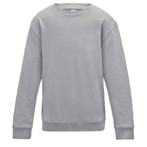 Custom branded AWDis Kids Sweatshirt in Heather Grey from Total Merchandise