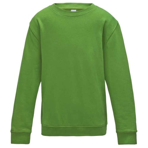 Customisable AWDis Kids Sweatshirt in Lime Green from Total Merchandise