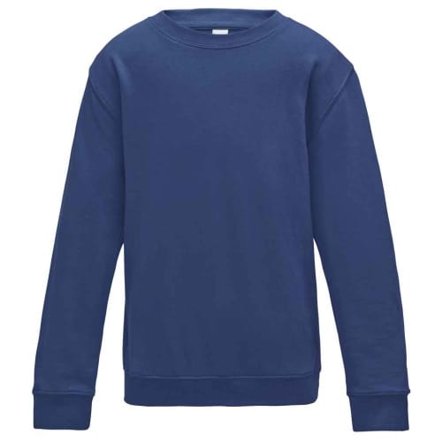 Custom branded AWDis Kids Sweatshirt in Royal Blue from Total Merchandise