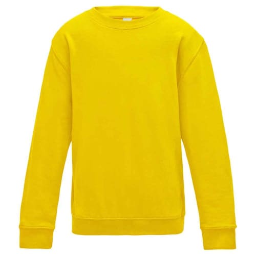 Customisable AWDis Kids Sweatshirt in Sun Yellow from Total Merchandise