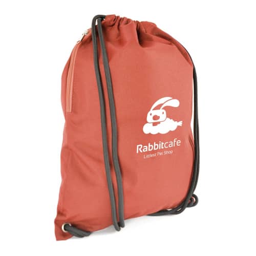 Custom branded Dalton Drawstring Bag in Red from Total Merchandise