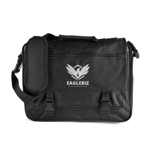 Customisable Nelson Satchel Laptop Bag in Black from Total Merchandise