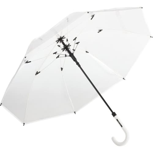 Logo branded Transparent Umbrella in White from Total Merchandise