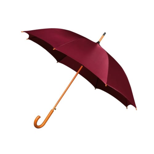 Custom printed Classic Wooden Crook Umbrella in Burgundy from Total Merchandise