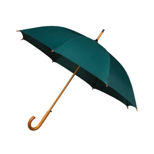 Logo printed Classic Wooden Crook Umbrella in Dark Green from Total Merchandise