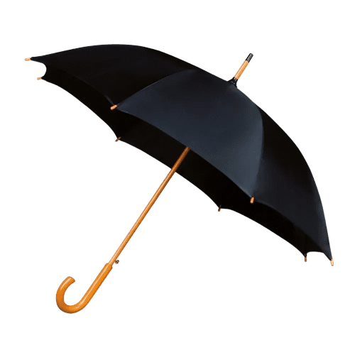Custom branded Classic Wooden Crook Umbrella in Black from Total Merchandise