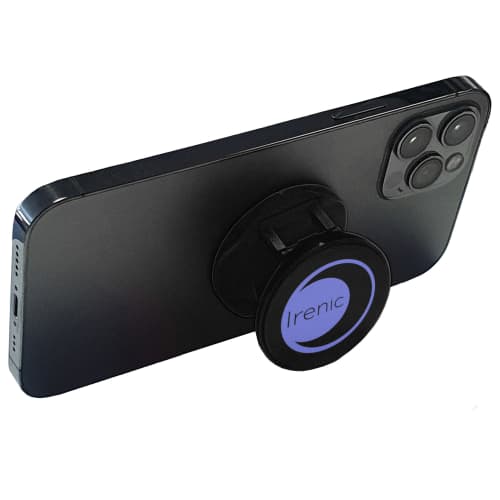 UK Express Printed Disco Grip Phone Stand in Black Branded with a Logo by Total Merchandise