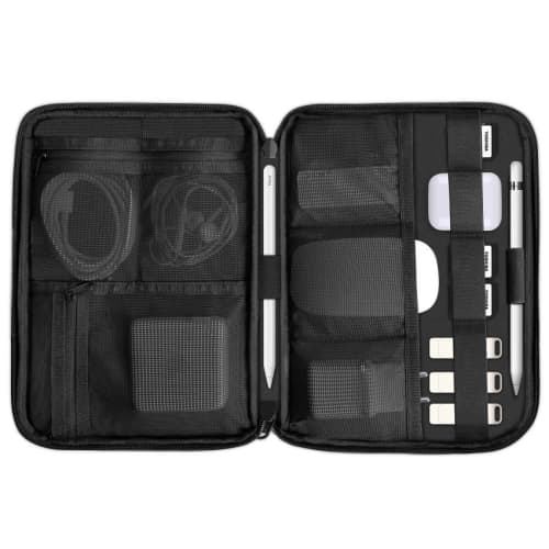 An image to show you the Supatech Bag open and all the compartments that are inside the bag