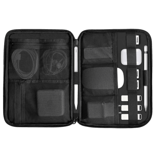 An image to show you the Supatech Bag open and all the compartments that are inside the bag