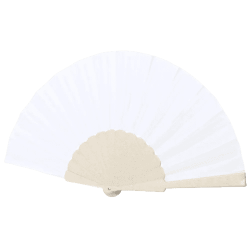 The Bamboo Fibre and RPET Hand Fan in Natural can be printed with your company logo