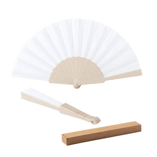 Promotional Bamboo Fibre and RPET Hand Fan in Natural from Total Merchandise