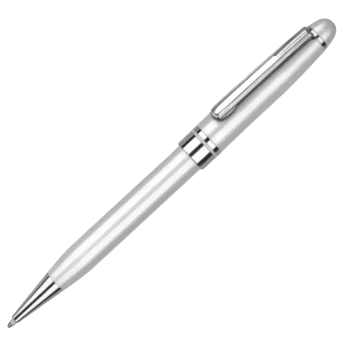 Custom printed Blenheim Ballpen in Silver from Total Merchandise