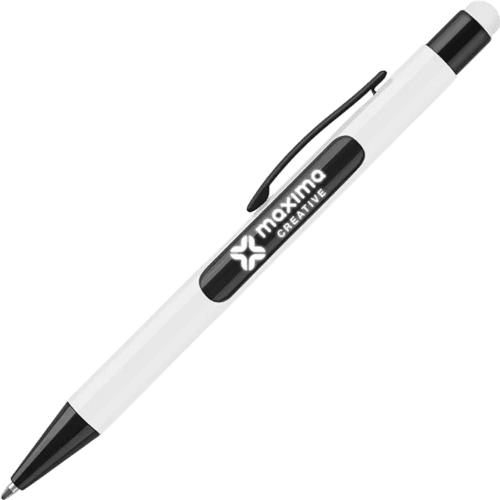 Personalisable Midas-i Glow Ballpen in White from Total Merchandise