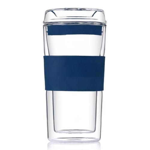Personalisable Milan Glass Cup in Navy from Total Merchandise