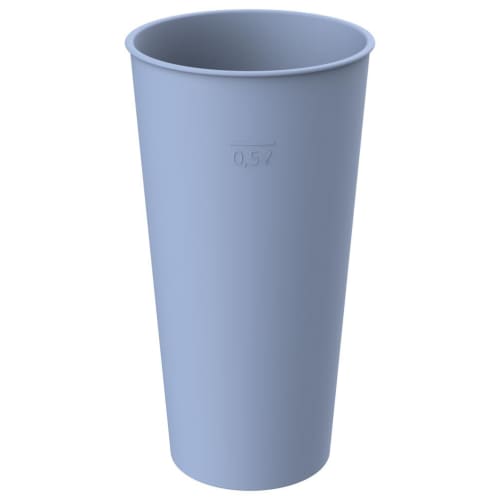 Branded Eco Cups in Cornflower Blue Printed with a Logo by Total Merchandise