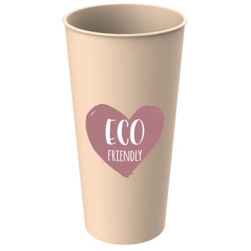 Custom Branded Eco Cups in Apricot Printed with a Logo by Total Merchandise