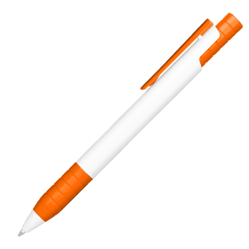 Personalisable Oslo Extra Ballpen in White/Orange from Total Merchandise