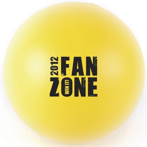 Custom Branded Stress Ball Basic in Yellow with a printed design from Total Merchandise