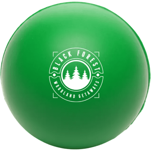 Logo-Branded Stress Ball Basic in Green with a printed design from Total Merchandise