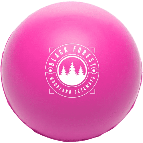 Branded Stress Ball Basic in Pink with a printed design from Total Merchandise