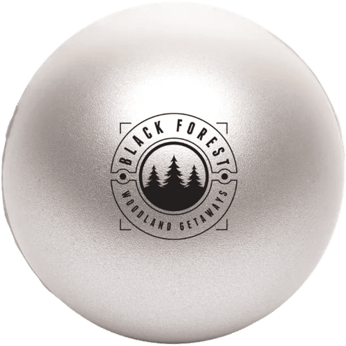 Promotional Printed Stress Ball Basic in Silver with a printed design from Total Merchandise